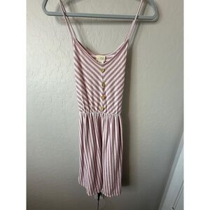 CAUTION TO THE WIND Dress Womens L Pink Sleeveless Button Front Casual‎ Modern